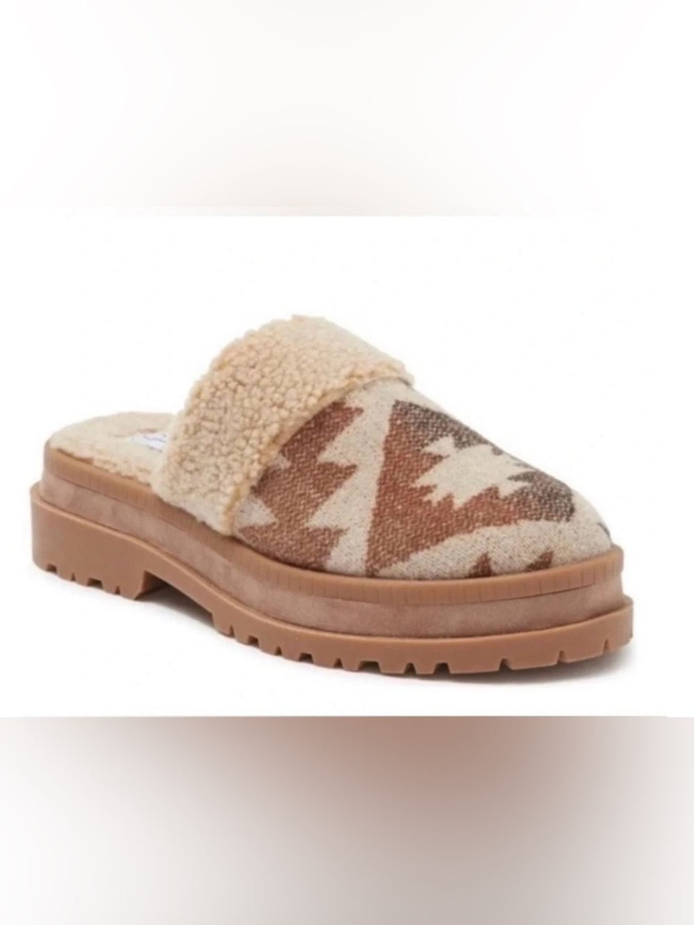 Jessica Simpson Tan & Cream Slip-On Clog Mules